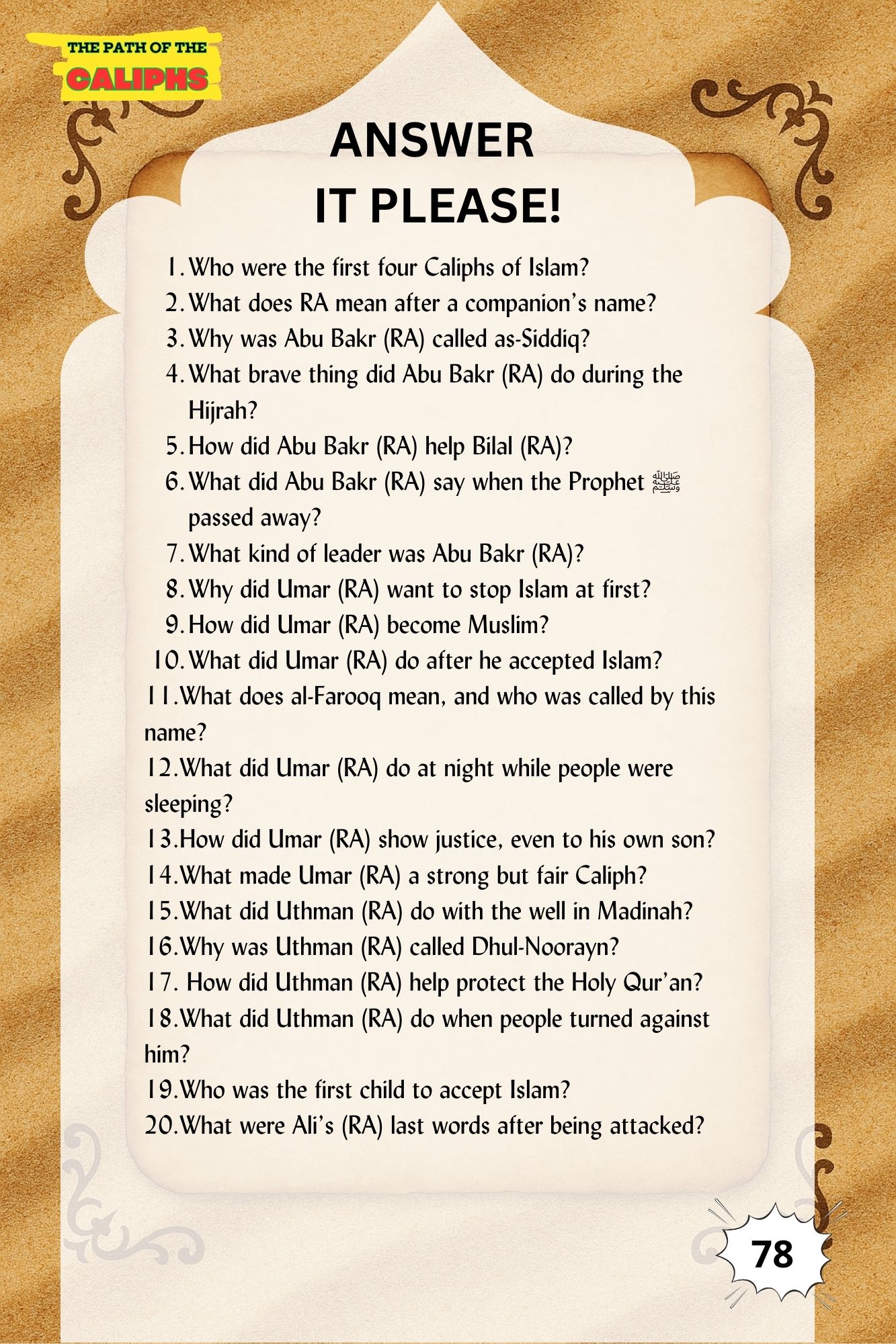 Leadership begins with character. The Path of the Caliphs introduces children to Islamic role models through simple, thoughtful storytelling.